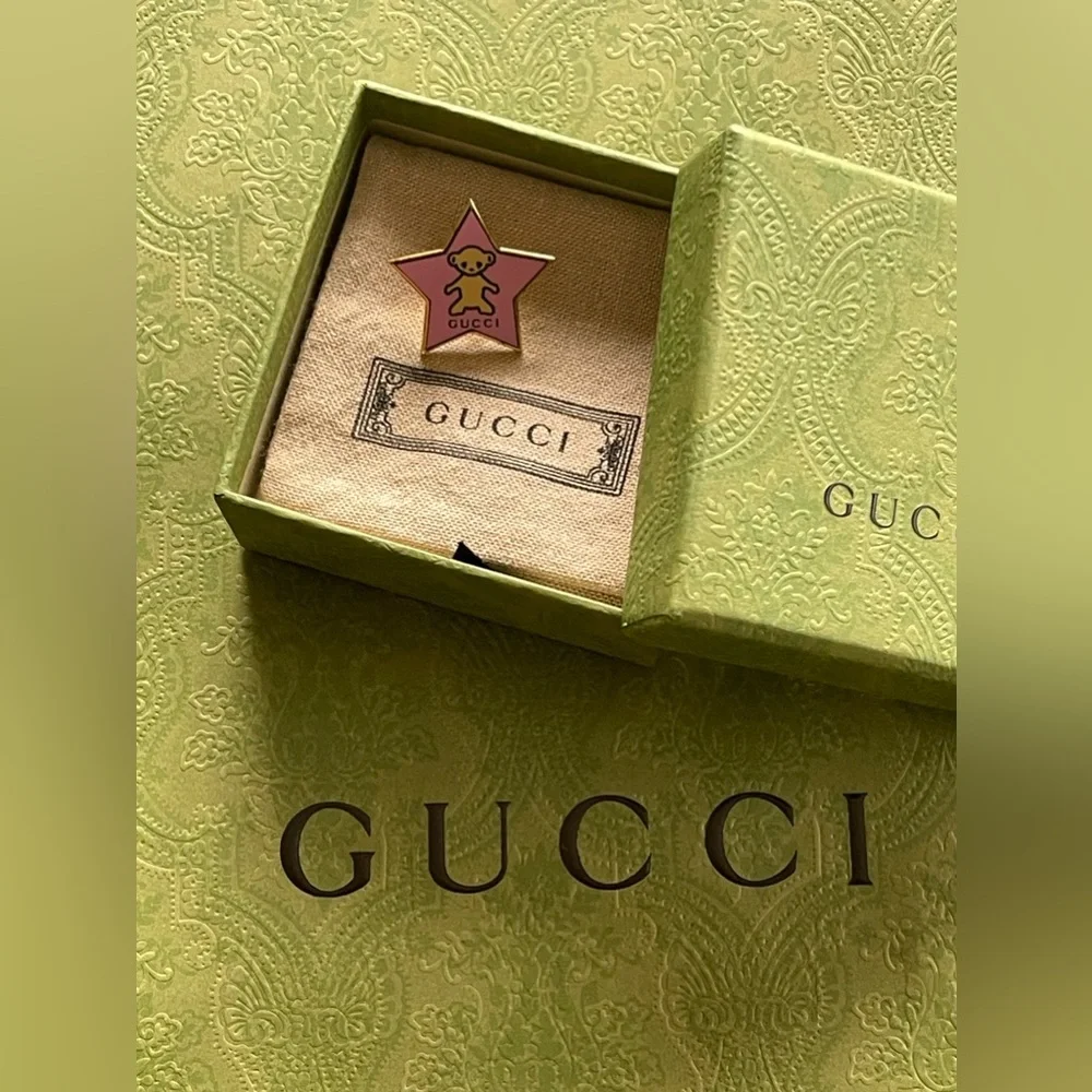 New GUCCI Pin Star&Teddy Pink💝🧸